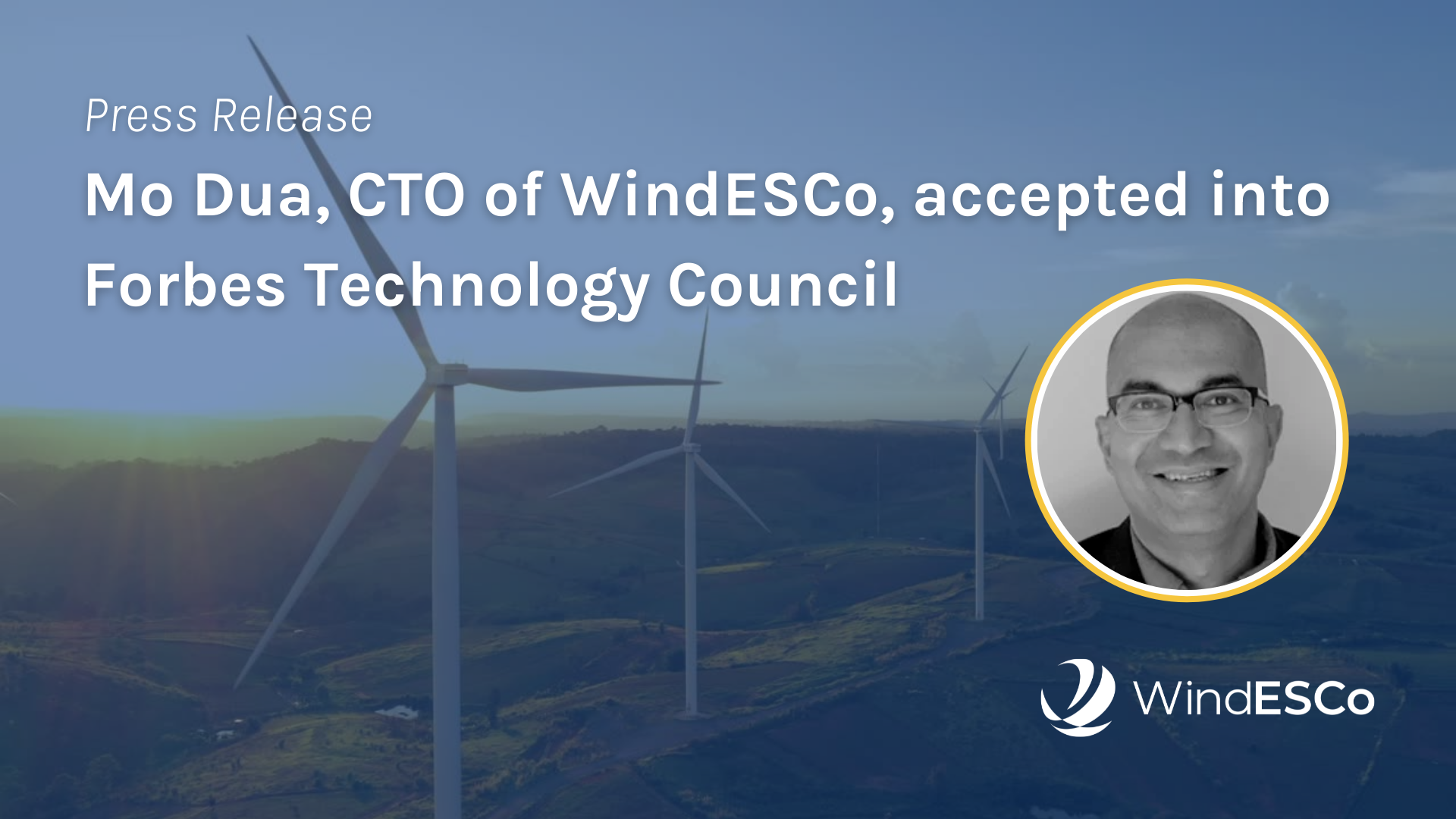 WindESCo CTO accepted into Forbes Technology Council